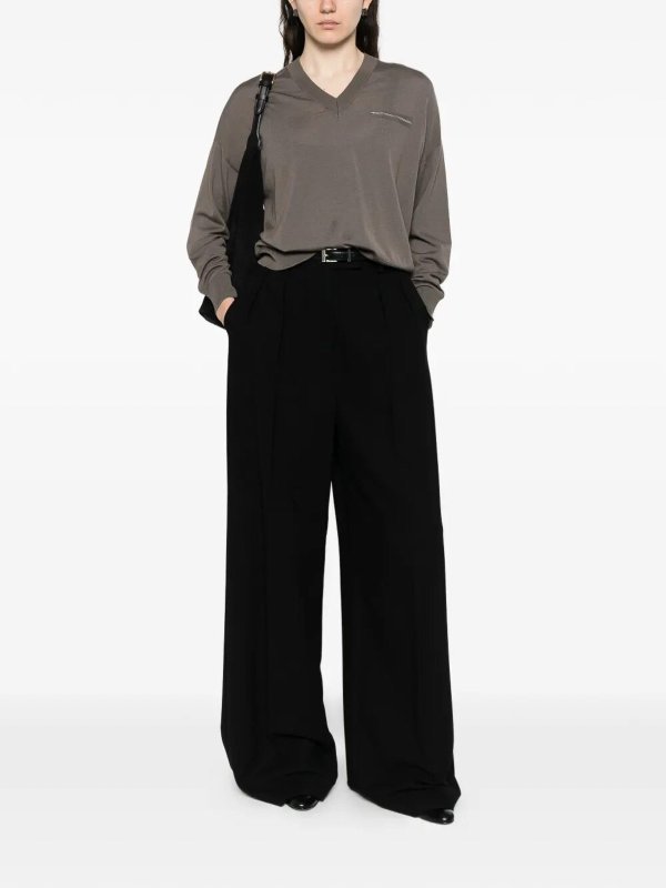 PESERICO: Strickpullover mit Rundhalsausschnitt online - Rundhalspullover - Braun