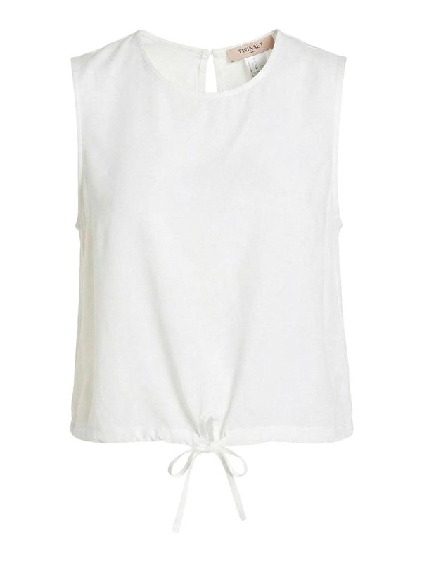 TWINSET: Tops und Tank Tops - Top - Weiß