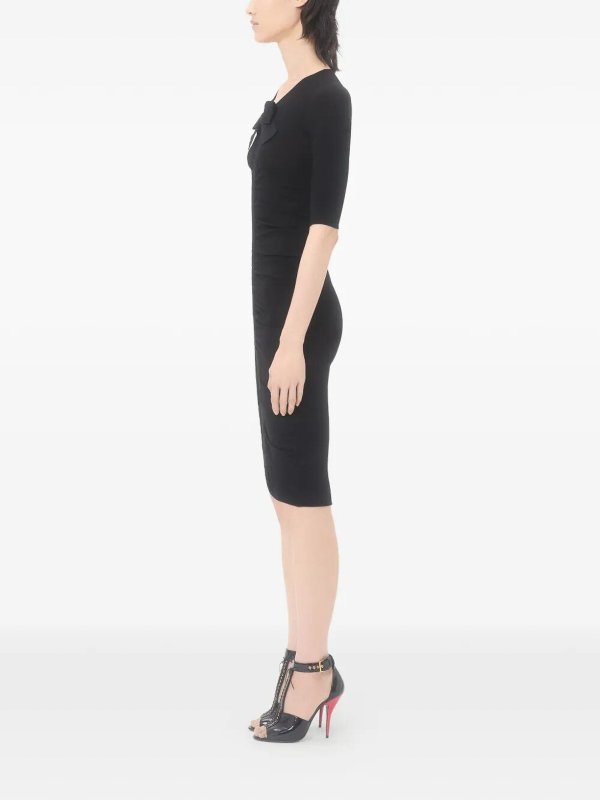 valentino knit dress Valentino Embroidered Knit Dress Woman Black Xs