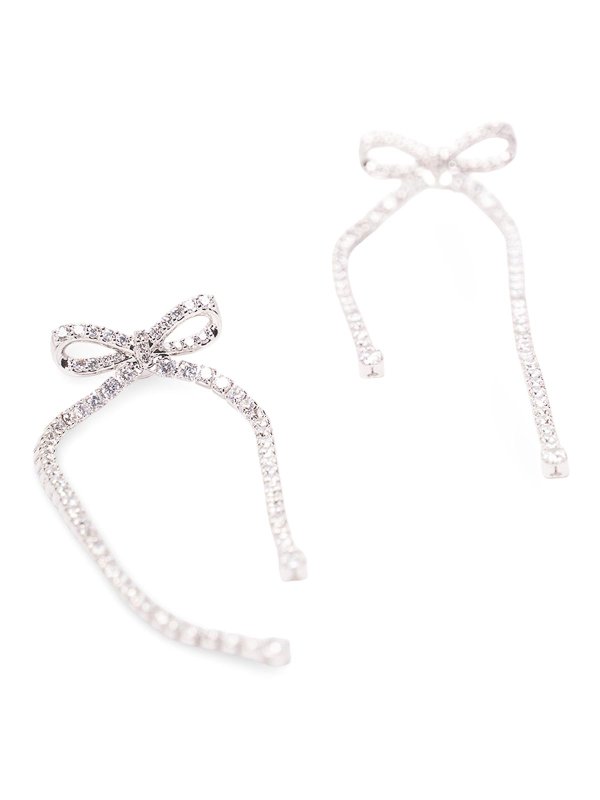 Self Portrait: Earrings - Crystal Bow Dangle Earrings