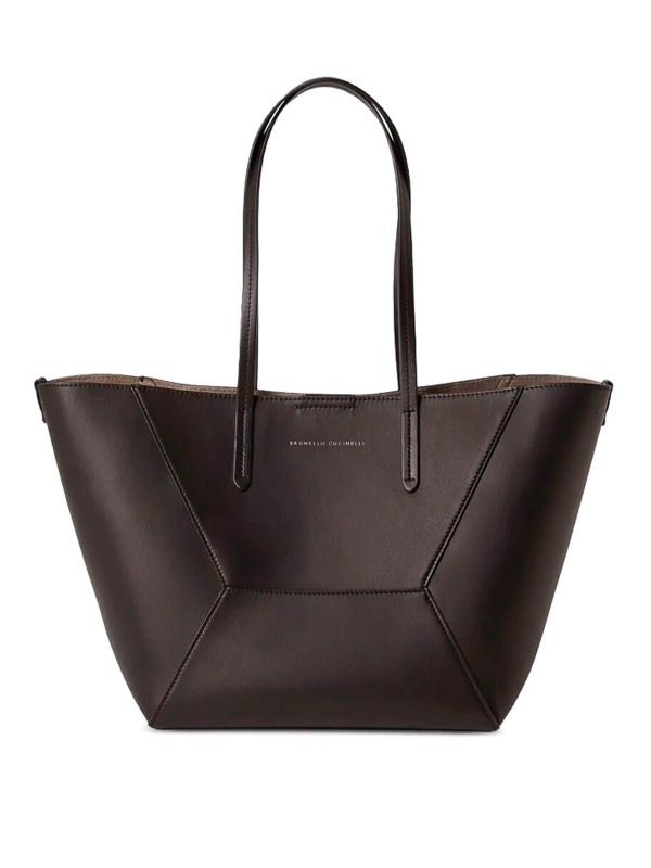 BRUNELLO CUCINELLI: トートバッグ - トートバッグ - ダークブラウン