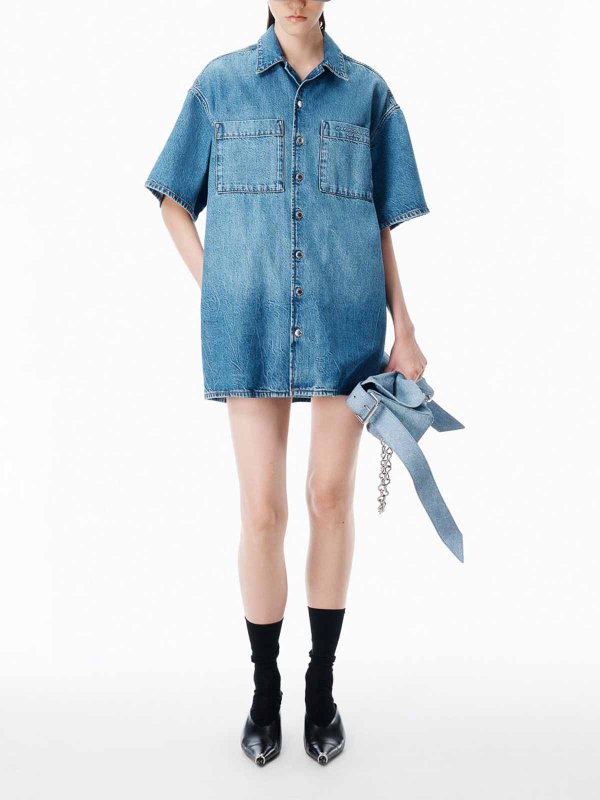 ALEXANDER WANG: ニーレングスドレス online - 膝丈ドレス - ブルー
