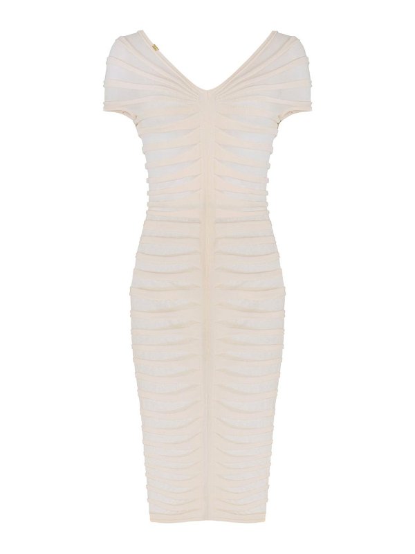 ELISABETTA FRANCHI: knee length dresses - Cotton Thread