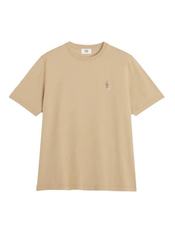 MAISON KITSUNÉ: Tシャツ - Tシャツ - ベージュ