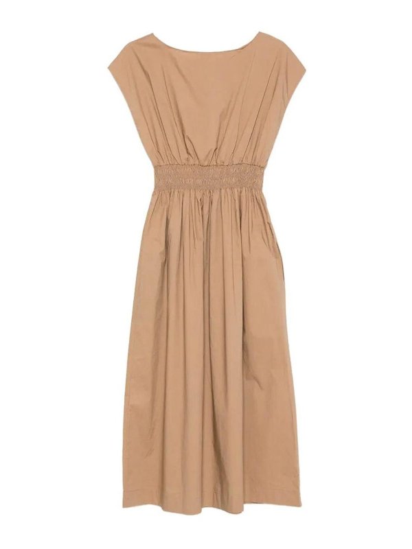 ROBERTO COLLINA: Knielange Kleider online - Knielanges Kleid - Hellbraun