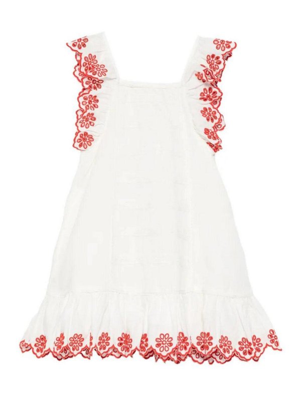 Stella McCartney Kids: ニーレングスドレス - 膝丈ドレス - 白