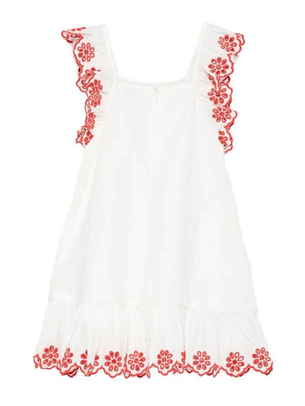 Stella McCartney Kids: ニーレングスドレス online - 膝丈ドレス - 白