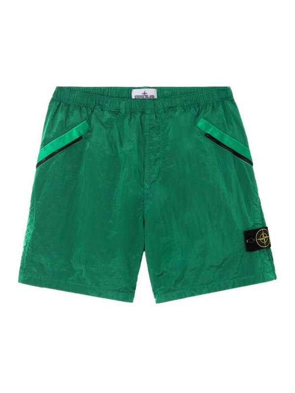 STONE ISLAND: トラウザーショーツ - ショートパンツ - ダークグリーン