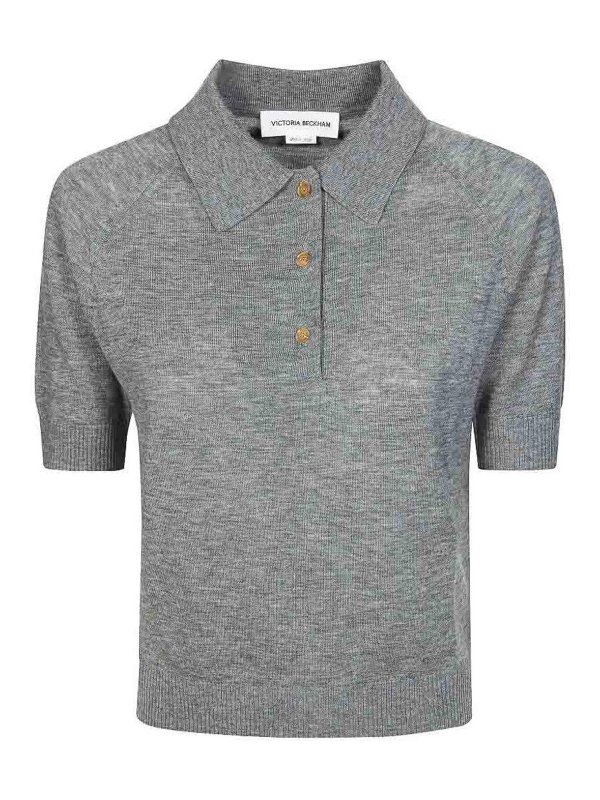 VICTORIA BECKHAM: ポロシャツ - ポロシャツ - グレー