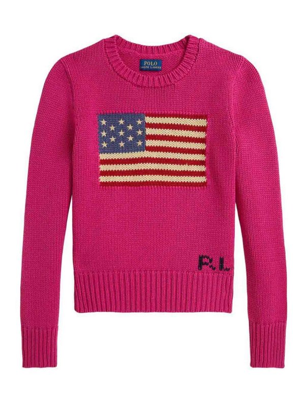 RALPH LAUREN: Strickpullover mit Rundhalsausschnitt - Rundhalspullover - Nude