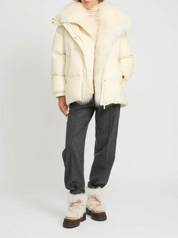 YVES SALOMON: ダウン・ハイテクジャケット online - ダウンジャケット - ダークグリーン