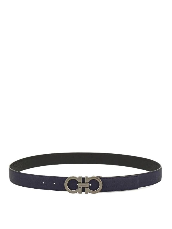 FERRAGAMO: Cinturones - Cinturón - Azul Oscuro