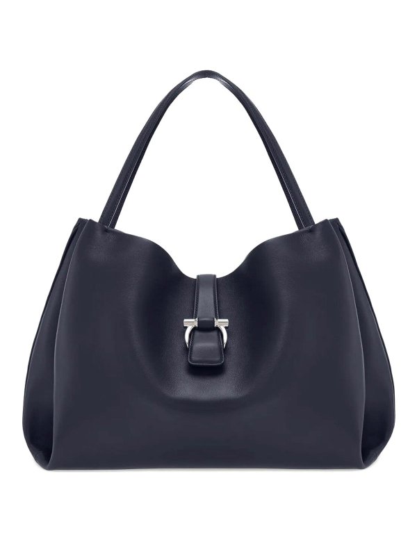 FERRAGAMO: Handtaschen - Shopper - Dunkelblau