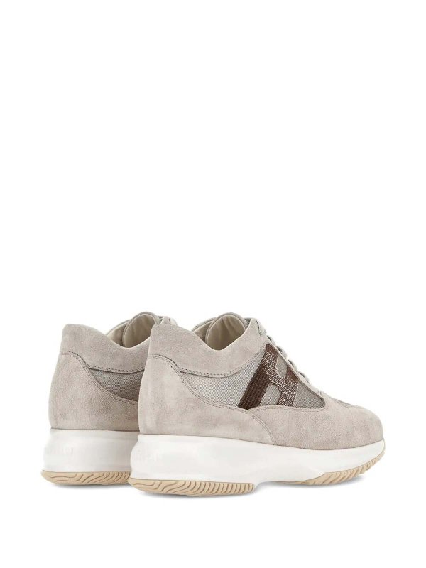 HOGAN: trainers online - Interactive Suede Sneakers With Sequins