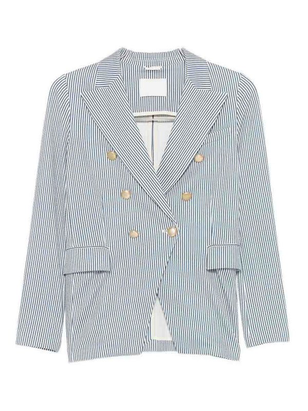 CIRCOLO 1901: blazers - Striped Double-Breasted Jacket