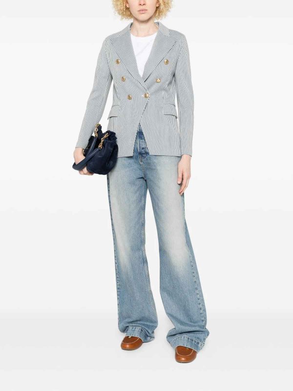 CIRCOLO 1901: blazers online - Striped Double-Breasted Jacket