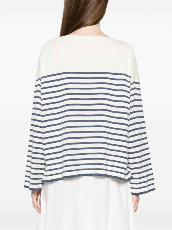 The Best Shops C.T. PLAGE: Strickpullover mit Rundhalsausschnitt - Rundhalspullover - Weiß