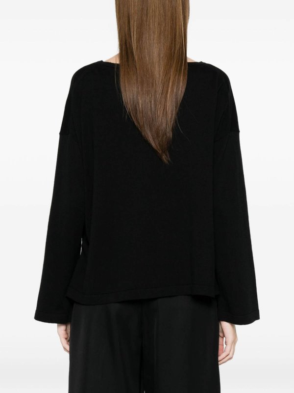 クルーネック - 黒 shop online: C.T. PLAGE