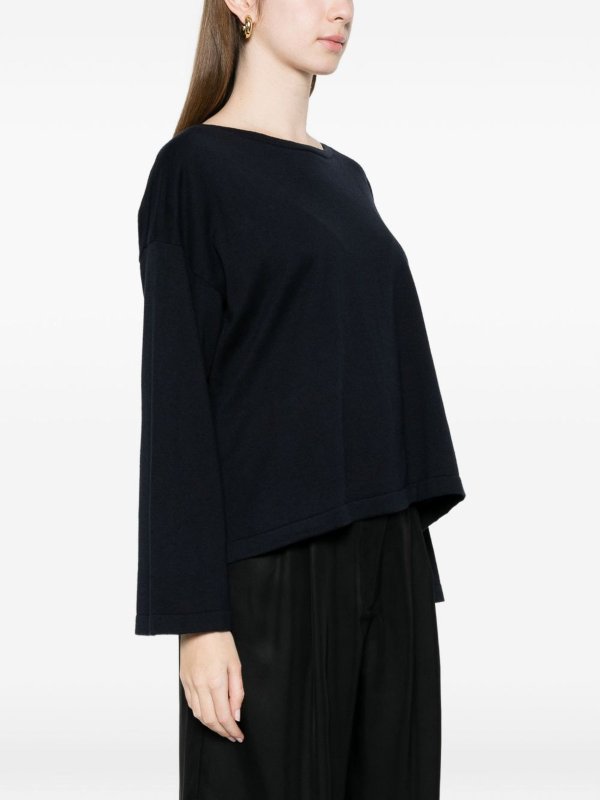 The Best Shops C.T. PLAGE: Strickpullover mit Rundhalsausschnitt - Rundhalspullover - Blau