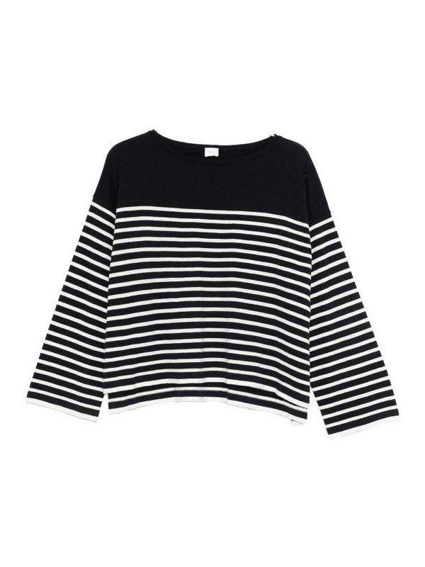 C.T. PLAGE: crew necks - Striped Cotton Sweater