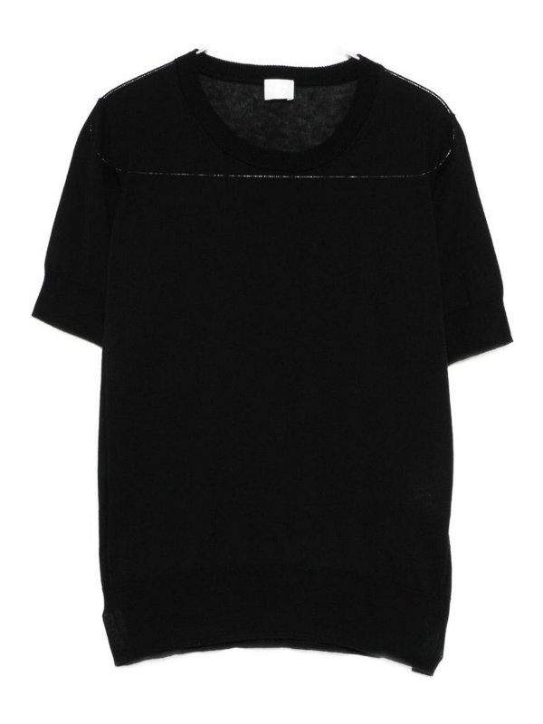 C.T. PLAGE: Strickpullover mit Rundhalsausschnitt - Rundhalspullover - Schwarz