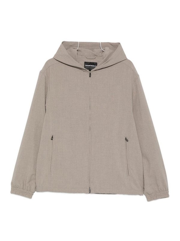 EMPORIO ARMANI: ダウン・ハイテクジャケット - ダウンジャケット - ベージュ