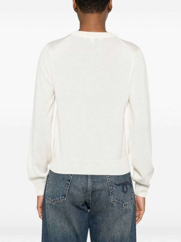 クルーネック - ベージュ shop online: MAISON KITSUNÉ