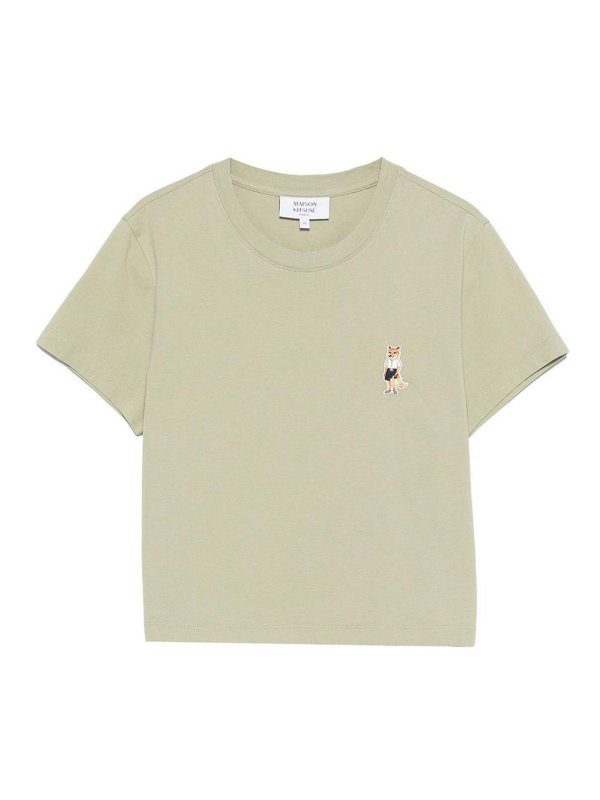 MAISON KITSUNÉ: T-shirts - T-Shirt - Vert Clair