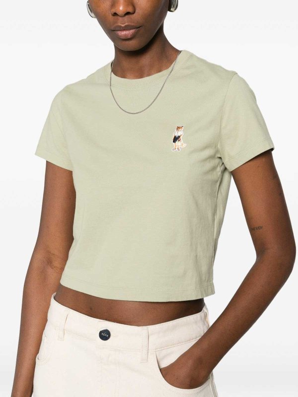 MAISON KITSUNÉ: T-shirts online - T-Shirt - Vert Clair