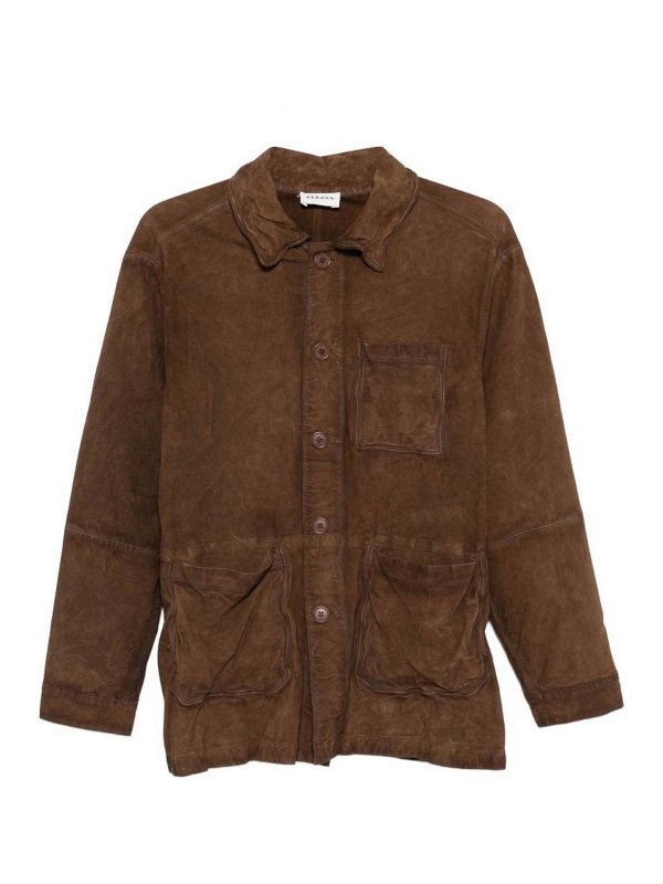 P.A.R.O.S.H.: leather jacket - Suede Leather Jacket