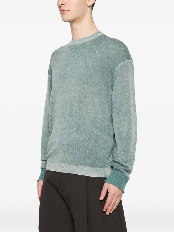 クルーネック - ブルー shop online: EMPORIO ARMANI