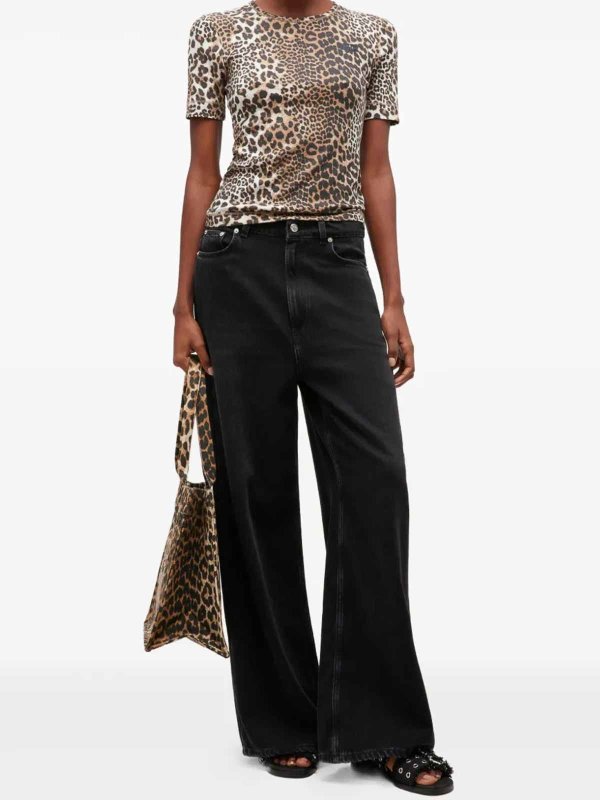 GANNI: Camisetas online - Camiseta - Marrón