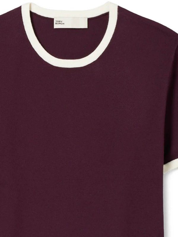 TORY BURCH: T-shirts online - T-Shirt - Rouge Brun