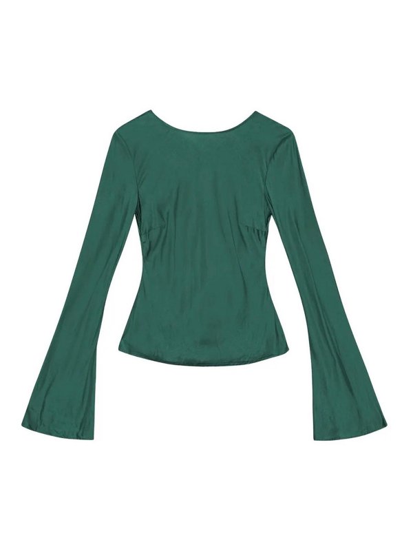 GANNI: bluse - Camicetta di raso