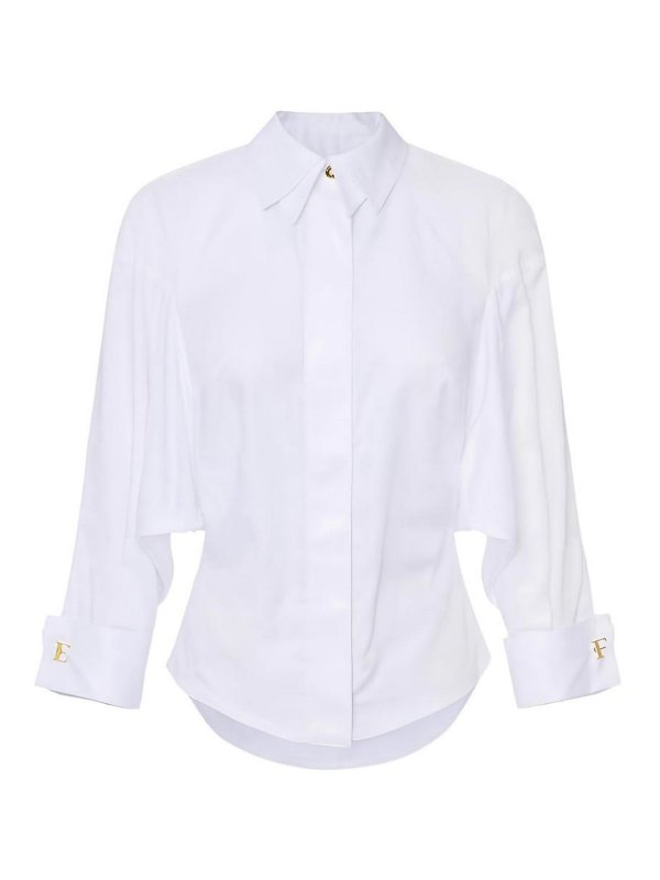 ELISABETTA FRANCHI: shirts - Jacquard Cotton Shirt With Cufflinks