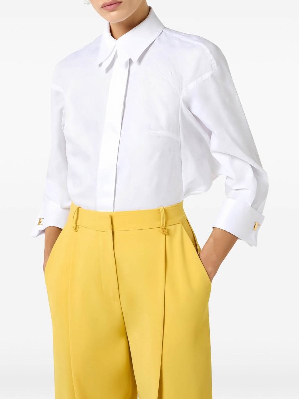 ELISABETTA FRANCHI: shirts online - Jacquard Cotton Shirt With Cufflinks