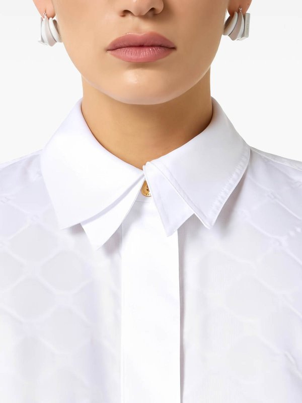 The Best Shops ELISABETTA FRANCHI: shirts - Jacquard Cotton Shirt With Cufflinks