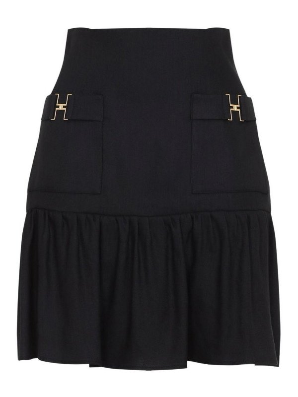 ELISABETTA FRANCHI: Minifaldas - Minifalda - Negro