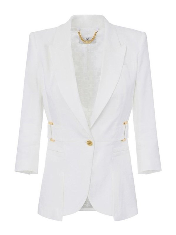 ELISABETTA FRANCHI: giacche blazer - Giacca in Misto Lino