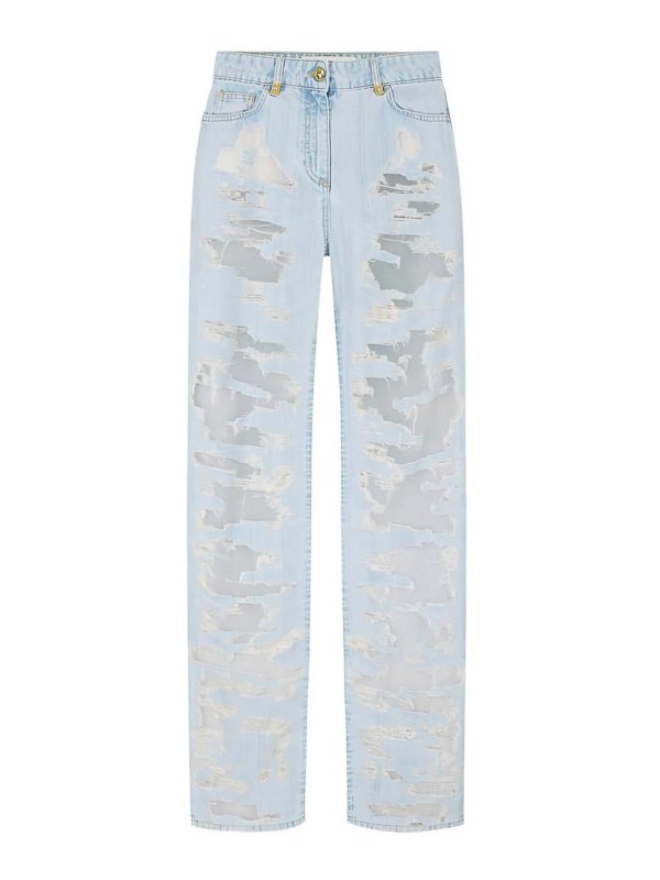 ELISABETTA FRANCHI: ベルボトムジーンズ - フレアジーンズ - デニム