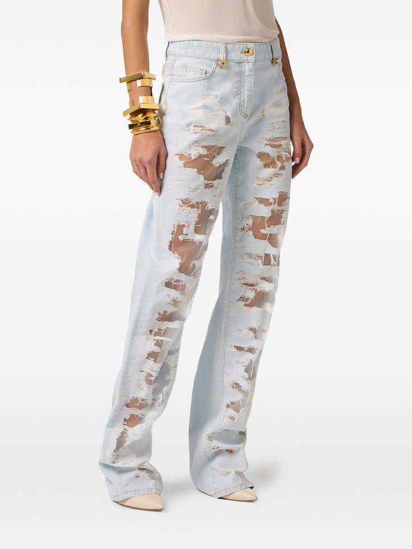 ELISABETTA FRANCHI: ベルボトムジーンズ online - フレアジーンズ - デニム