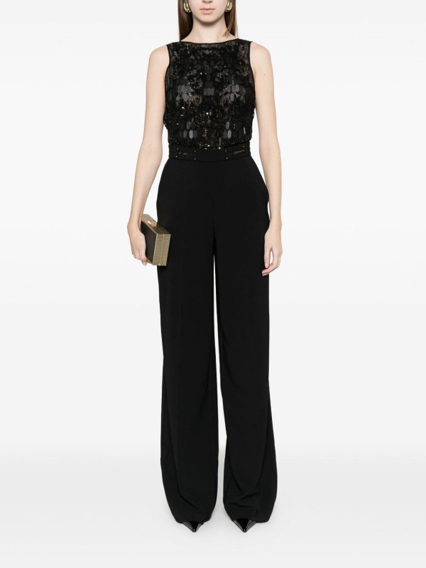 The Best Shops ELISABETTA FRANCHI: jumpsuits - Crpe Jumpsuit With Embroidery