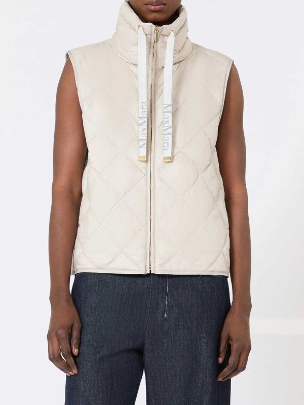 MAX MARA THE CUBE: padded jackets online - Padded Vest In Water-Repellent Nylon Canvas
