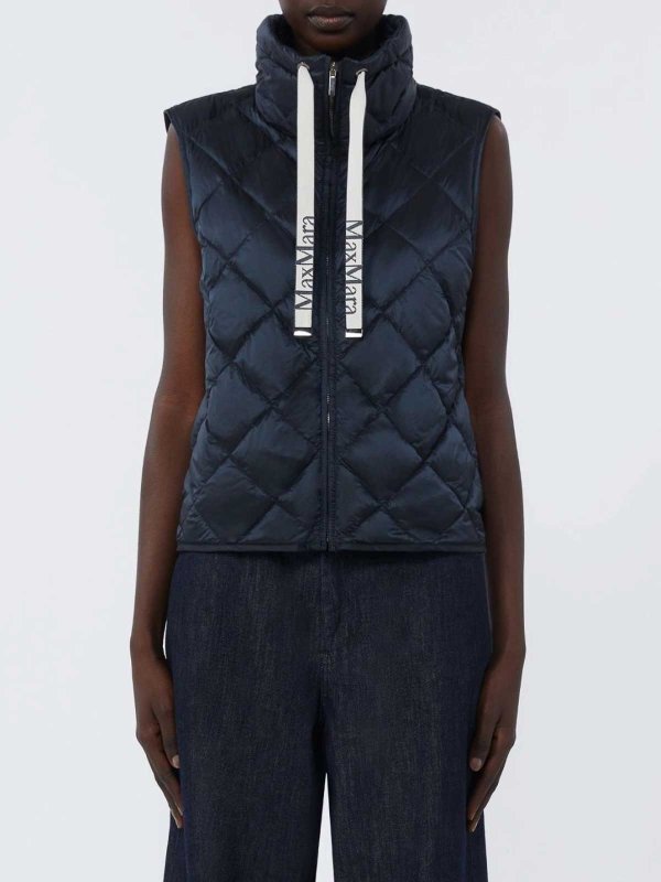 The Best Shops MAX MARA THE CUBE: padded jackets - Padded Vest In Water-Repellent Nylon Canvas