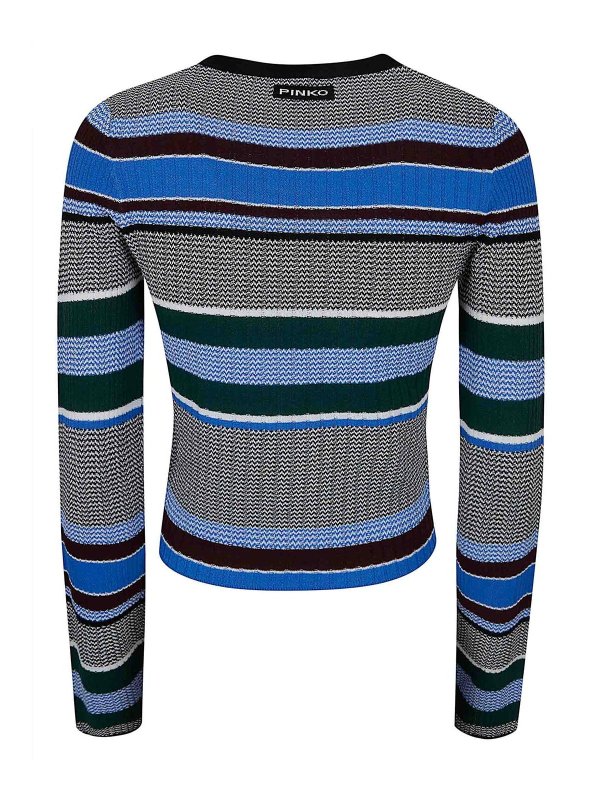 Pinko: Strickpullover mit Rundhalsausschnitt online - Rundhalspullover - Hellblau