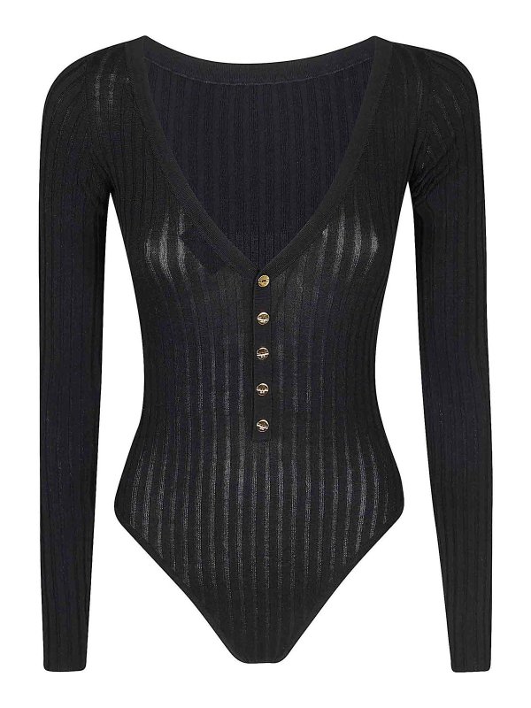ELISABETTA FRANCHI: Tops y camisetas sin mangas - Top - Negro