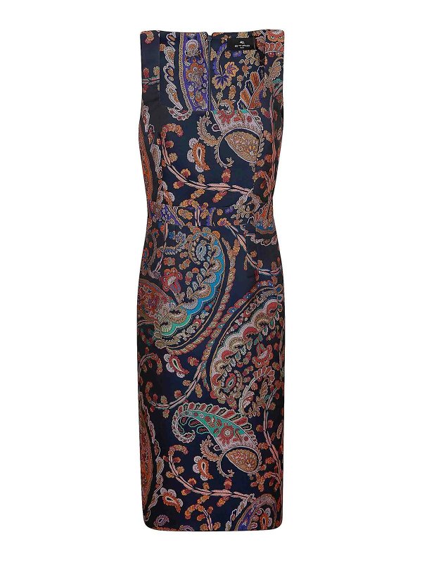 ETRO: Knielange Kleider - Knielanges Kleid - Blau