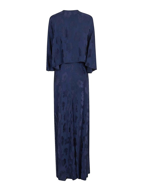 FORTE FORTE: abiti lunghi online - Abito in jacquard bouquet fluido con mantella