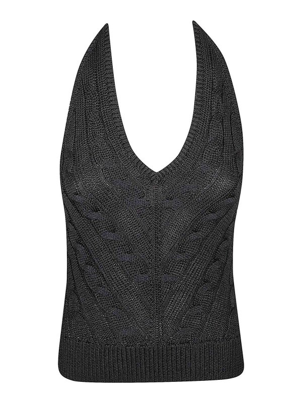 POLO RALPH LAUREN: Col en V - Pull À Col V - Noir