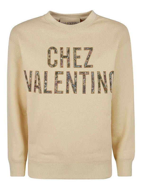 VALENTINO GARAVANI: Sweatshirts & Pulls - Sweat-Shirts - Beige